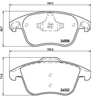 Комплект гальмівних колодок BREMBO P61117 (фото 1)