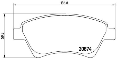 Комплект тормозных колодок из 4 шт. дисков BREMBO P68034 (фото 1)