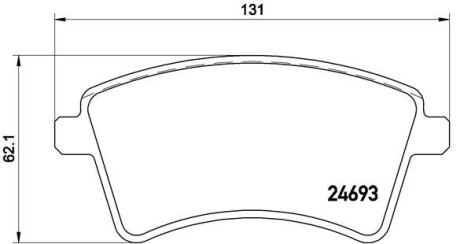 Колодка тормозов. диск. RENAULT KANGOO передняя (выр-во) BREMBO P 68 044