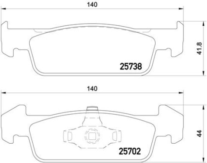 Колодка тормозов. диск. DACIA LOGAN II 1.2 1.5 2012-,SANDERO 2012-передн. (выр-во) BREMBO P 68 060