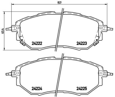 Колодка тормозов. диск. SUBARU LEGACY IV передн. (выр-во) BREMBO P 78 017