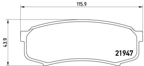 Колодка тормозов. диск. TOYOTA LAND CRUISER задн. (выр-во) BREMBO P 83 024