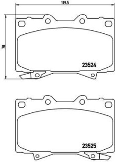 Колодка гальм. диск. TOYOTA LAND CRUISER (_J7_), LAND CRUISER 100 (_J10_) передн. BREMBO P 83 048