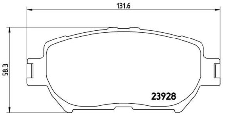 Колодка тормозов. диск. TOYOTA CAMRY, передн. (выр-во) BREMBO P 83 062