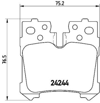 Колодка гальм. диск. LEXUS LS IV 460, 600 H 04/06 - задн. BREMBO P 83 076