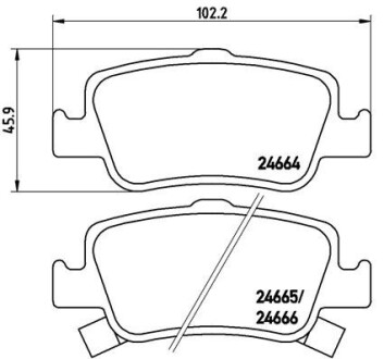 Колодка гальм. диск. TOYOTA AURIS, COROLLA задн. BREMBO P 83 080