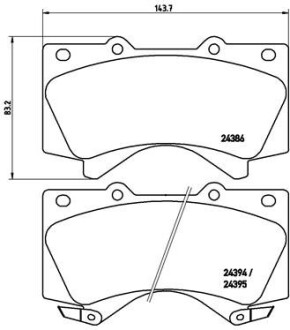 Гальмівні колодки передні TOYOTA/TOYOTA (FAW) BREMBO P 83 107