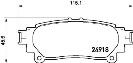 Колодка тормозов. диск. LEXUS RX, TOYOTA PRIUS задн. (выр-во) BREMBO P 83 152