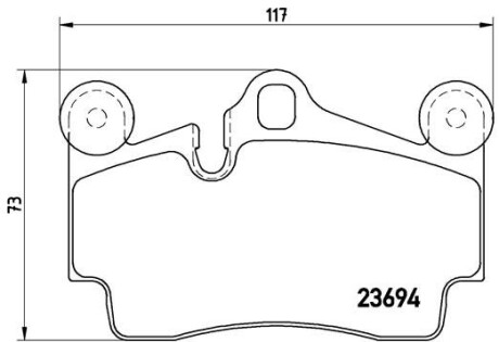 Колодка тормозов. диск. AUDI Q7, PORSCHE CAYENNE, VW TOUAREG задн. (выр-во) BREMBO P 85 070