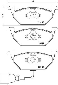 Колодка тормозов. диск. AUDI A3, SEAT, SKODA, VW передн. (выр-во) BREMBO P 85 072