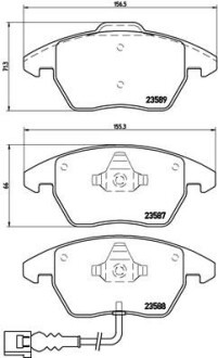 Колодка гальм. диск. AUDI A3, SEAT, SKODA, VW передн. BREMBO P 85 075