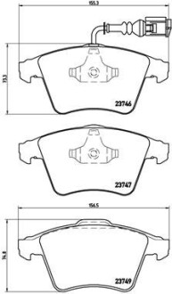 Колодка гальм. диск. VW T5 (7HB, 7HJ, 7HM) передн. BREMBO P 85 081