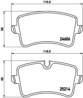 Колодка гальм. диск. AUDI A6 2.0-3.0 2011-,A8 2.0-6.3 09- задн. BREMBO P 85 118