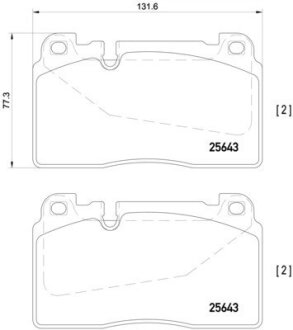 Комплект тормозных колодок из 4 шт. дисков BREMBO P85123 (фото 1)