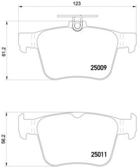 Колодка тормозов. диск. VW GOLF VII 2.0 2013,AUDI A3 2012 задн. (выр-во) BREMBO P 85 124