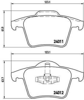 Гальмівні колодки зад. Volvo XC90 02-10 (ATE) BREMBO P 86 019