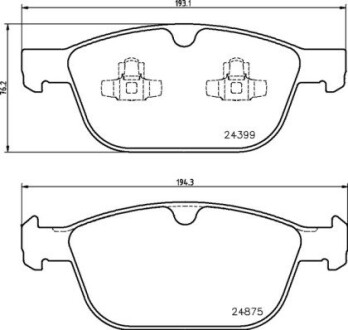 Колодка гальм. диск. VOLVO XC60 2.0-3.0 08 - передн. BREMBO P 86 023