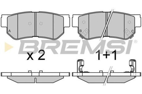 Тормозные колодки зад. Hyundai Getz/Santa FE/Tucson 01- (mando) BREMSI BP2966