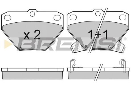 Тормозные колодки зад. Toyota Corolla 00-07 (sumitomo) (55,4x78,5x14) BREMSI BP3061