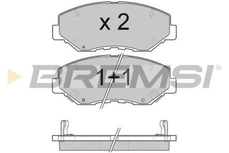 Тормозные колодки пер. Honda Accord 03-08/CR-V 01-06 (akebono) BREMSI BP3117