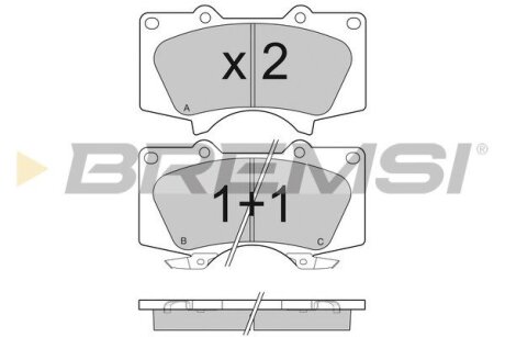 Гальмівні колодки пер. Toyota Land Cruiser/Hilux VII/Lexus GX/ MITSUBISHI PAJERO 01- (sumitomo) BREMSI BP3139