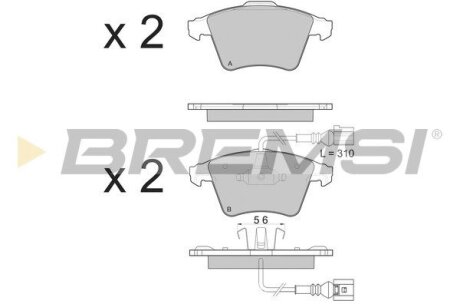 Тормозные колодки пер. VW Touareg 02-10 (ATE) BREMSI BP3142