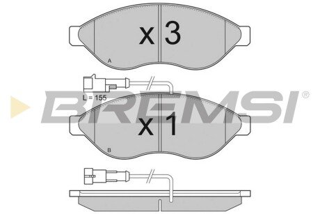 Тормозные колодки пер. Jumper/Ducato/Boxer 06- (1.1-1.5t) BREMSI BP3285