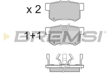 Гальмівні колодки зад. Honda Accord 08-15 (akebono) BREMSI BP3374