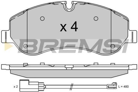 Гальмівні колодки пер. Transit (V348) 12- (RWD) BREMSI BP3525