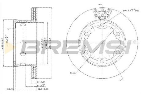 Тормозной диск зад. Sprinter/LT 95-06 (спарка) BREMSI CD5191V