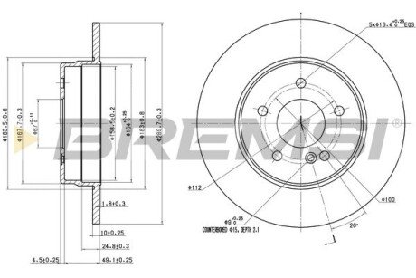 Гальмівний диск зад. Mercedes W210 95-02 (290x10) BREMSI CD6963S