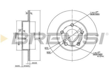 Гальмівний диск зад. Opel Astra G 98- (264x10) BREMSI CD7044S