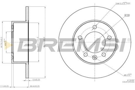 Тормозной диск зад. Master/Movano 10- (305x12) BREMSI CD7975S