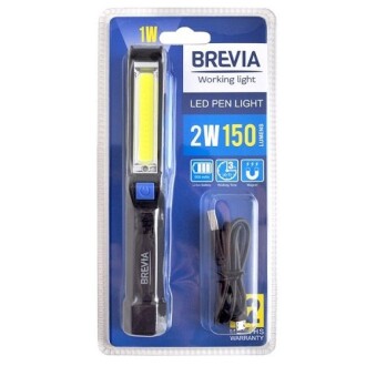 Лампа інспекційна LED PEN 2W COB + 1W LED 150lm 900mAh, microUSB BREVIA 11220