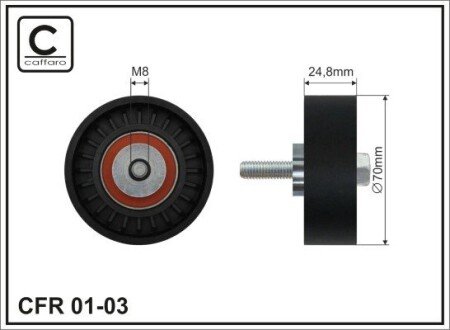 70x8x25 Ролик паска приводного DB 103/104 2,6-3 CAFFARO 01-03