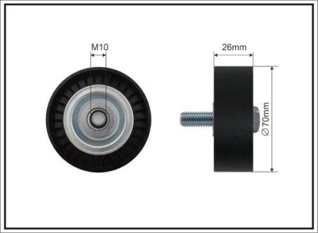 70x10x26 Ролик паска приводного BMW 1 (E81,E87) 1.6,1.8,2.0 04- CAFFARO 01-38