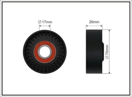 70x17x26 Ролик паска приводного BMW 5/7/8 3.5/4.0 96- CAFFARO 01-82