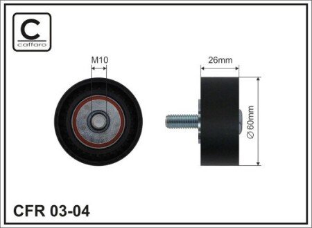 60X10X25 Ролик паска приводного PSA Berlingo/Jumpy/Scudo/Expert/Partner CAFFARO 03-04