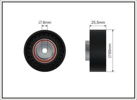 65x8x25.5 Ролик паска приводного Ford Transit 2.0TDCI/DI 01-/Mondeo 00- CAFFARO 05-06 (фото 1)