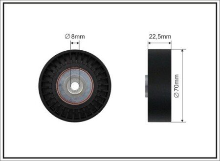 70x8x22,5 Ролик паска приводного Bmw E36/E34/E39 2,5 TD CAFFARO 06-98