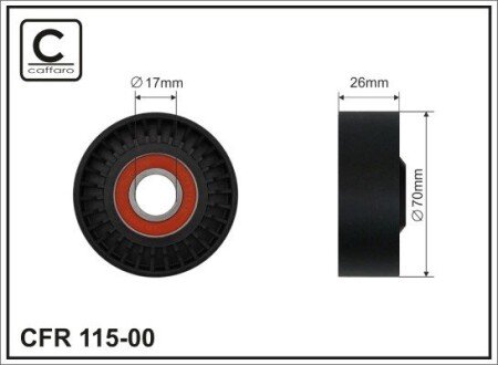 70x17x26 Ролик паска приводного BMW E65 735/740 01- CAFFARO 115-00