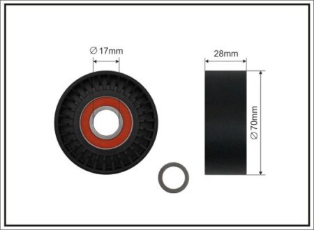 70x17x28 Ролик паска приводного Bmw X5 4.4 CAFFARO 116-00