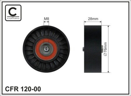 Ролик натягнення 76x17x28 Audi A4/A6 1.6/1.8T/2 CAFFARO 120-00 (фото 1)