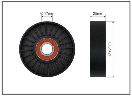 90X17X25 Ролик паска приводного Peugeot/Citroen/Fiat/Lancia CAFFARO 12-00