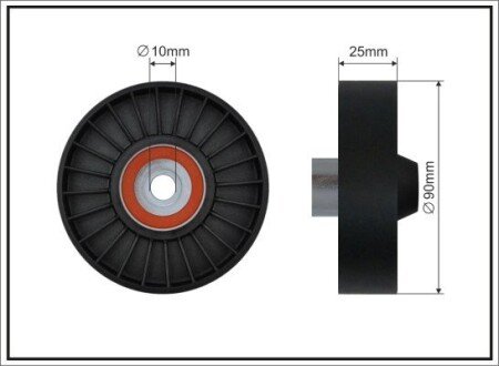 90x8x25 Ролик паска приводного Fiat/Lancia 1.4/1.6/1.8GT 95- CAFFARO 12-10