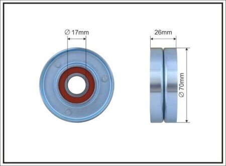 70x17x26 Ролик паска приводного Chery Amulet CAFFARO 124-00