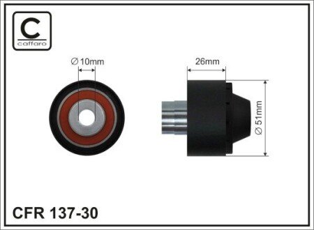 52x10x26 Ролик паска приводного PSA/Ford 1.4 HDi/TDCi 1.6HDi 01- CAFFARO 137-30