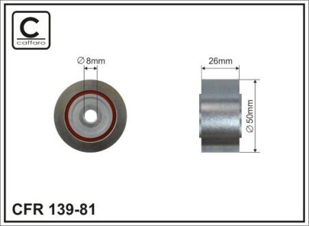 50x8x26 Ролик паска приводного Citroen Jumper/Ducato/Boxer 2.0Jtd 02-> CAFFARO 139-81