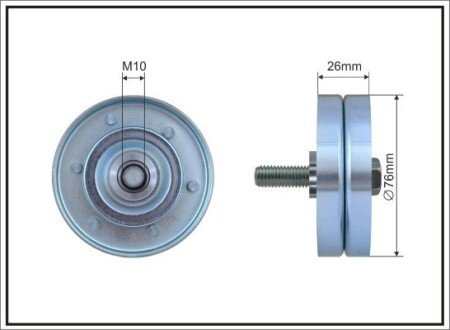 76х10х26 Ролик паска приводного Opel Astra G, H, Corsa C, Zafira A, B 1.7Cdti 02.00- CAFFARO 166-37