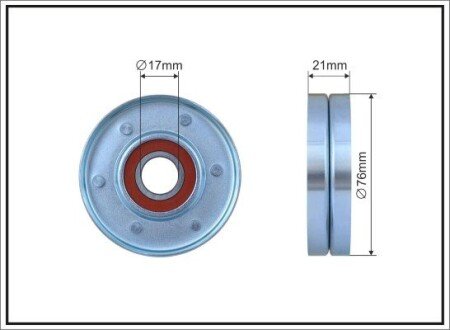 76X17X21 Ролик паска приводного VW Passat/Audi A6 1,6-1,8 CAFFARO 170-00